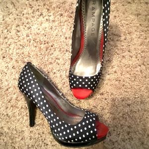 Rampage Polka Dot Peeptoe